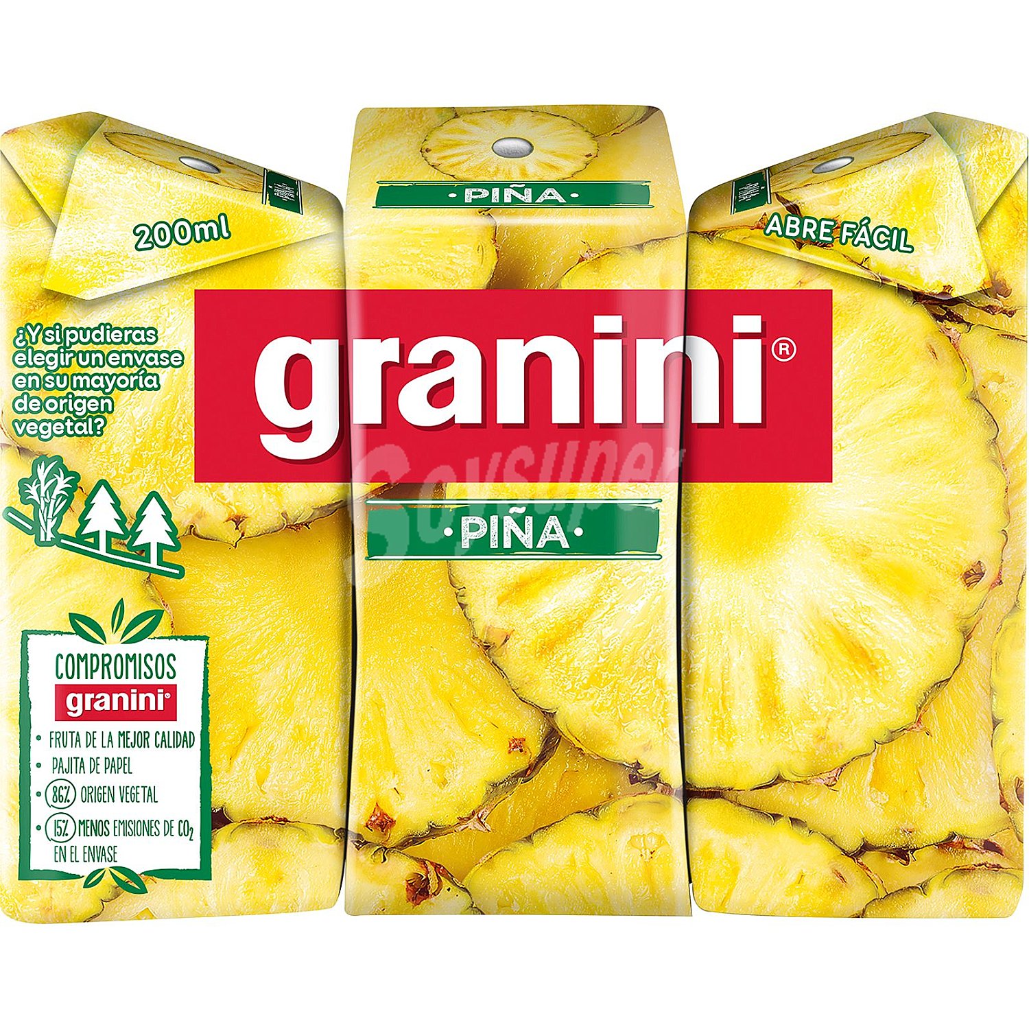 Néctar de piña Granini minibrik de 20 cl