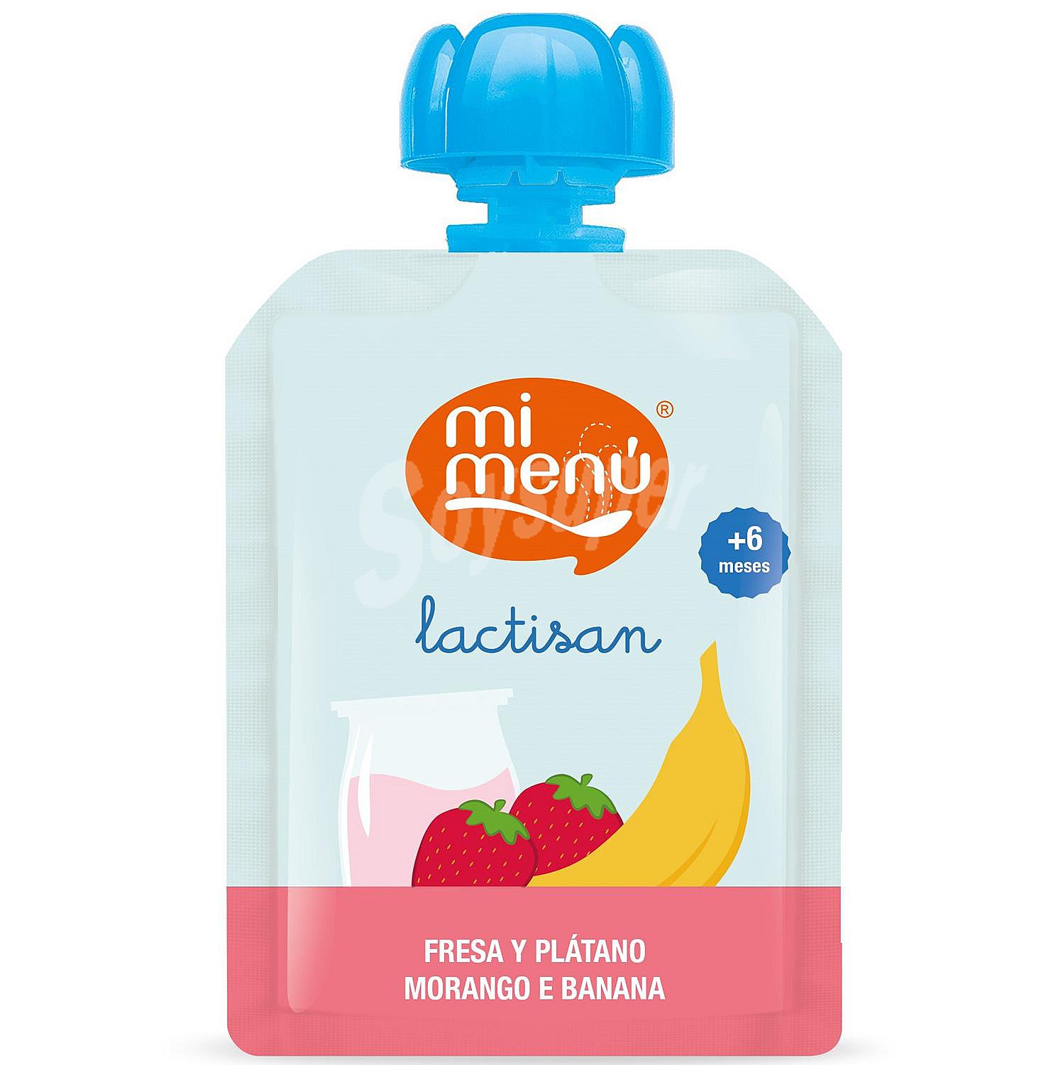 Yogur infantil de fresa y plátano desde 6 meses Mi Menú