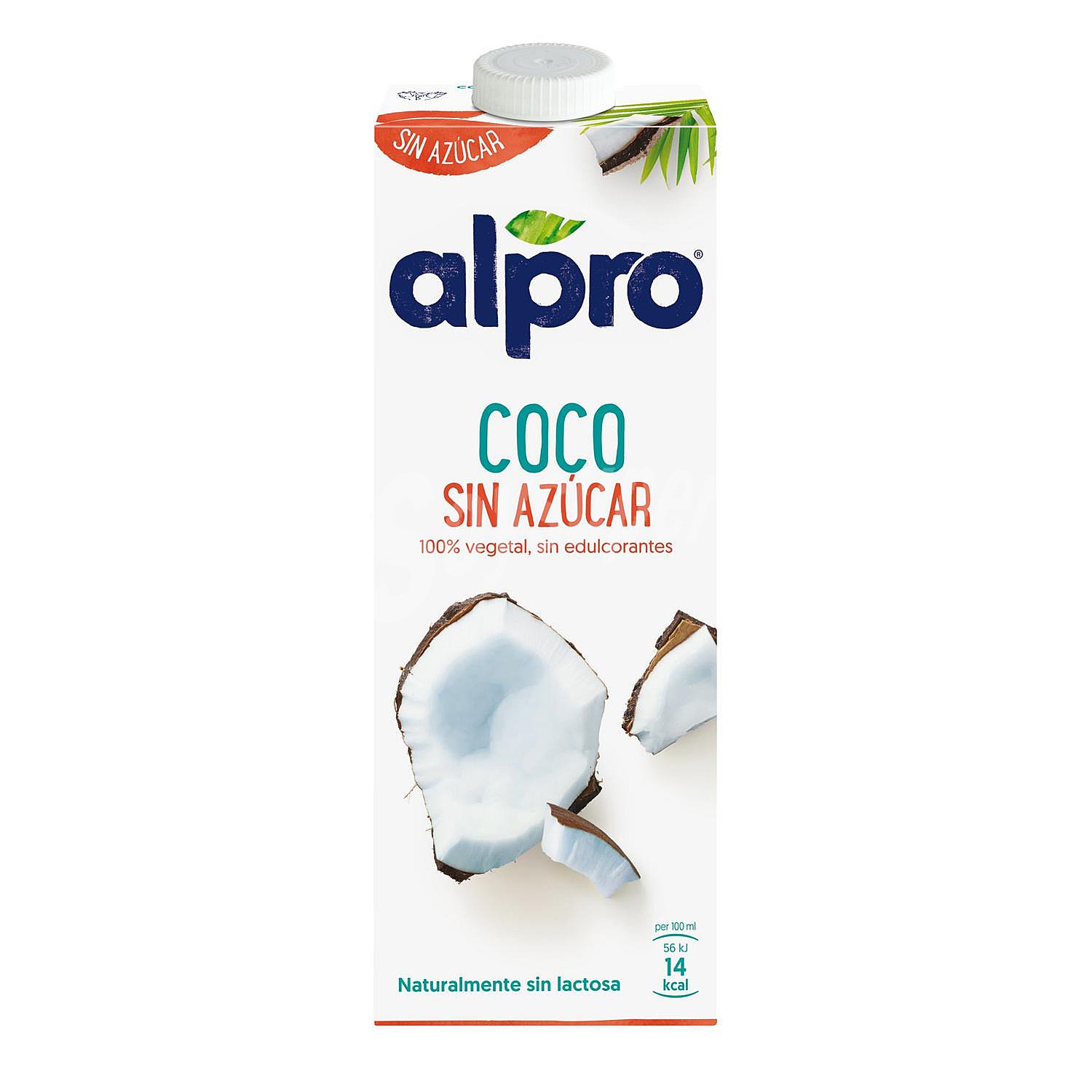 Bebida de coco 100% vegetal, sin azúcar ni edulcorantes