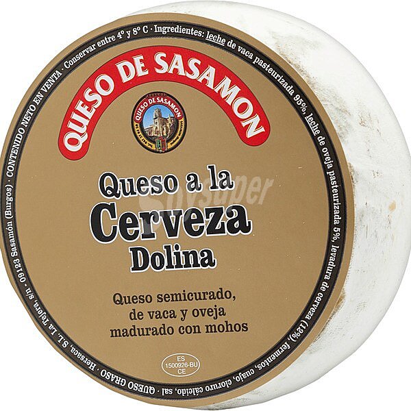 Queso semicurado mezcla madurado con mohos a la cerveza Dolina pieza