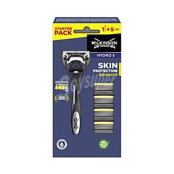 Wilkinson Maquinilla de afeitar con cabezal de 5 hojas + 5 recambios wilkinson Hydro 5 skin protection