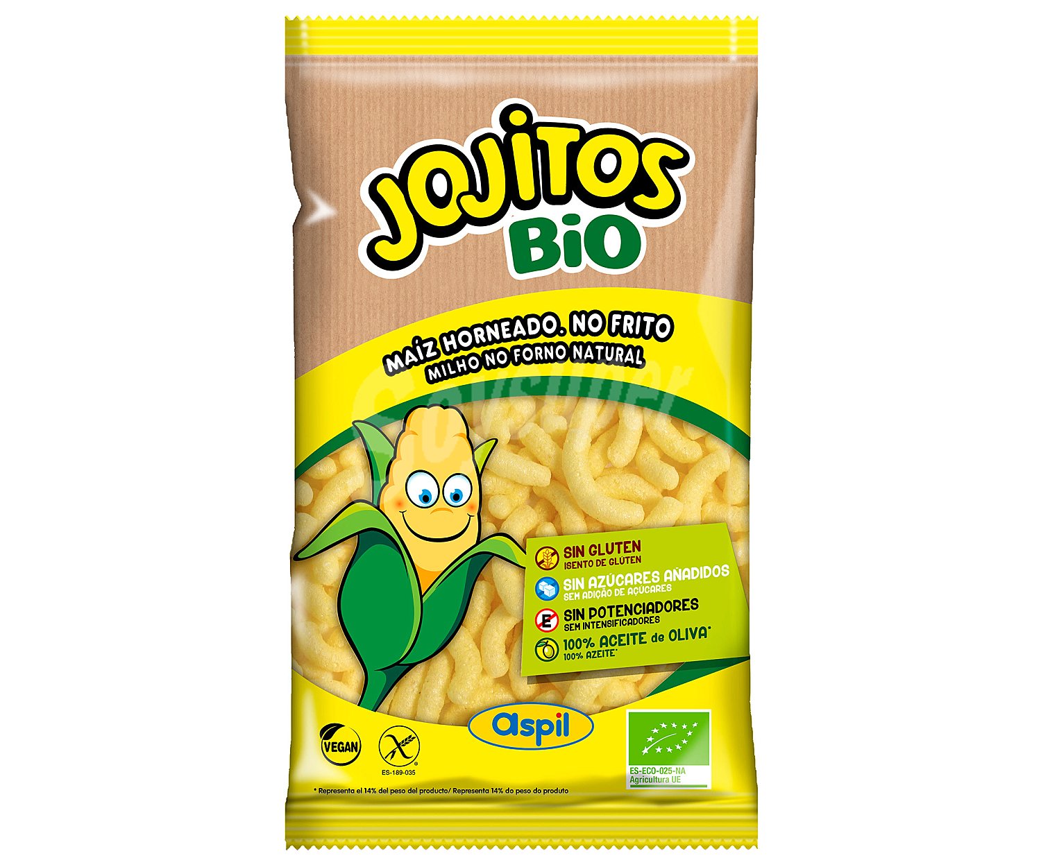 Jojitos Aperitivo horneado, ecológico, de maíz elaborado con aceite de oliva jojitos Bio