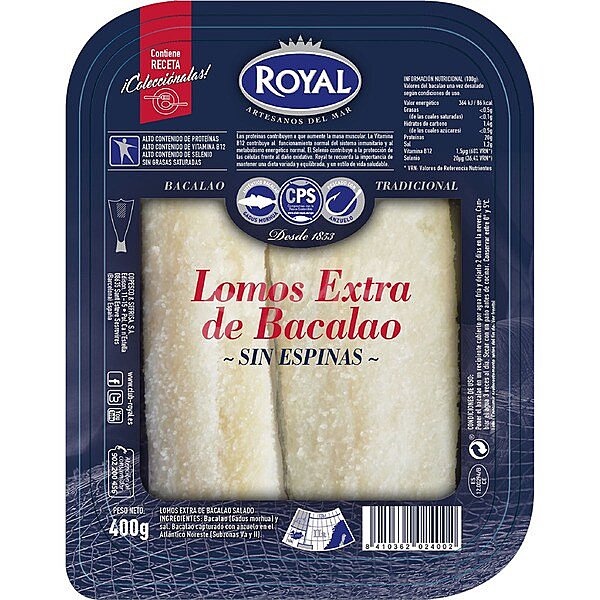 Lomos de bacalao extra sin espinas