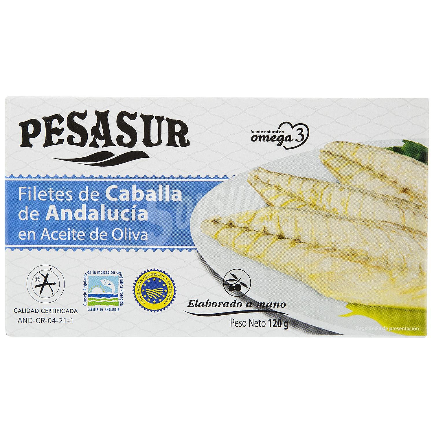 Filetes de caballa de Andalucía en aceite de oliva