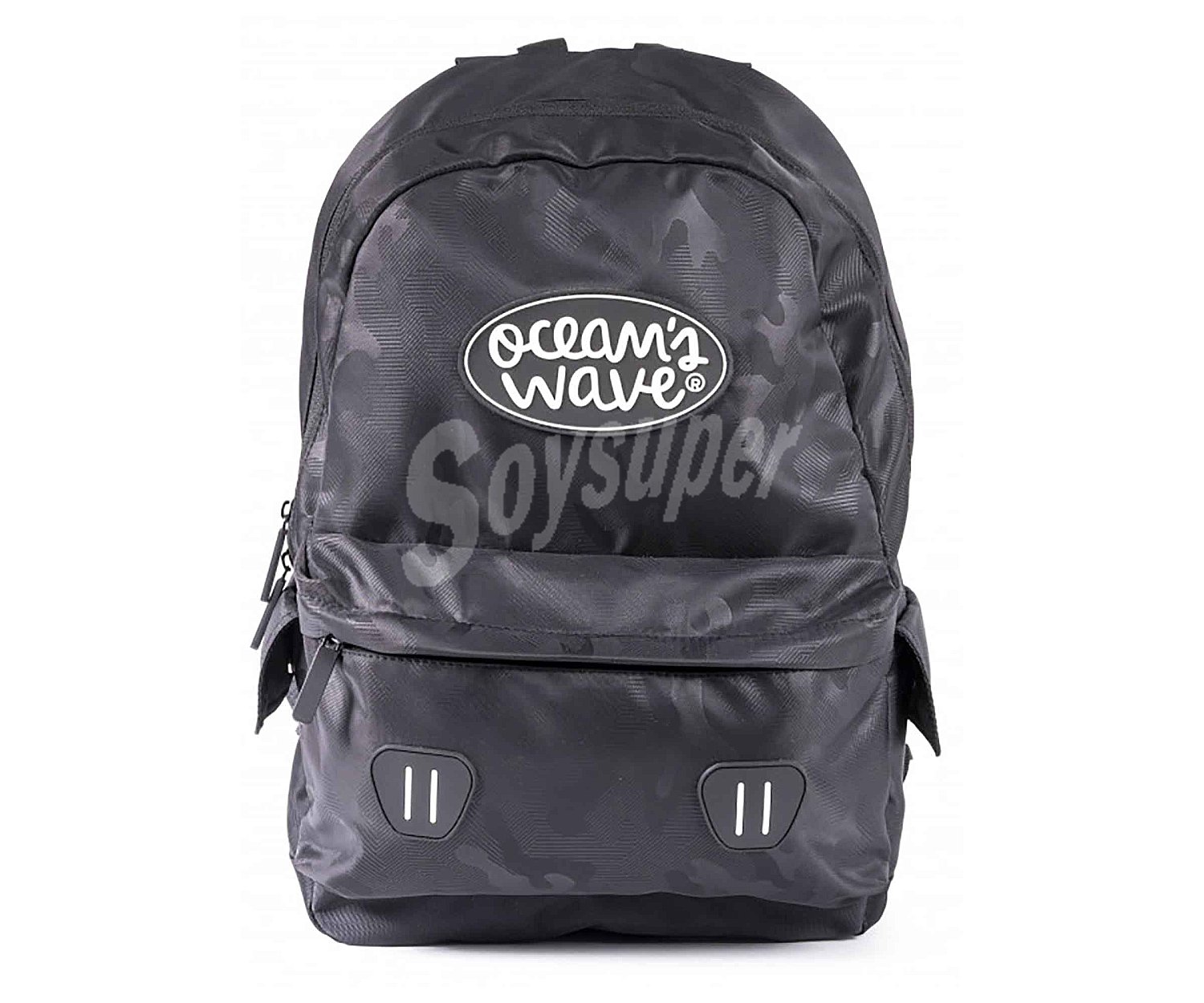 Mochila juvenil camuflaje negro con bolsillo para portátil,