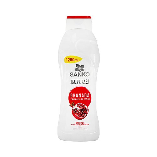 Sanko Gel de baño o ducha con extracto de granada y pepino sanko