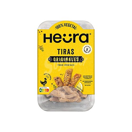 Producto vegetal Tiras a base de soja, aceite de oliva y especias