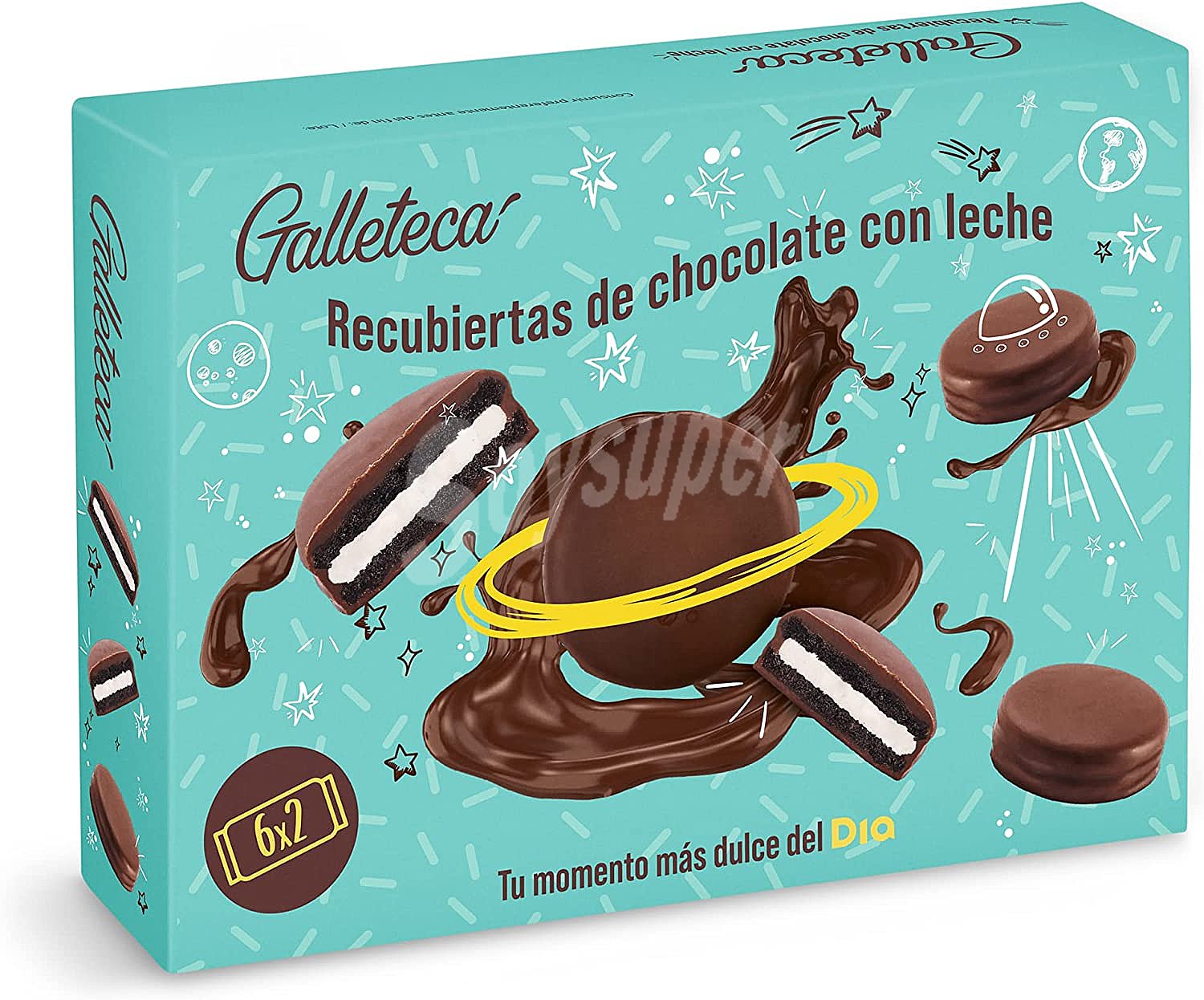 Galletas de cacao rellenas de crema bañadas con chocolate con leche Galleteca