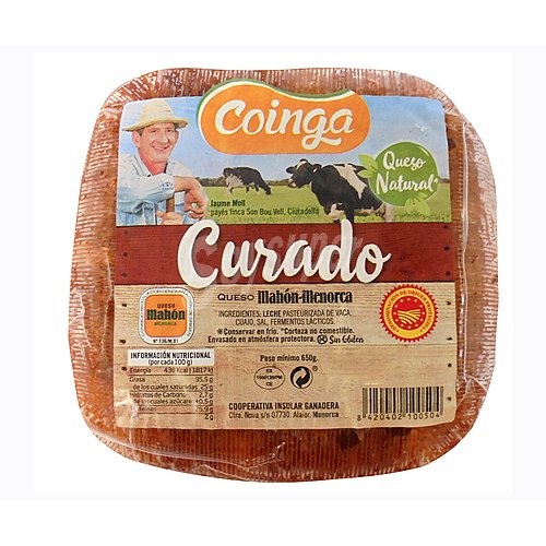 Coinga Queso de vaca curado D.O.P. Mhón coinga