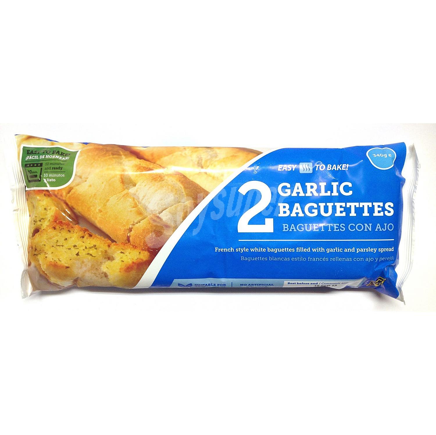 Baguettes con ajo precocinadas