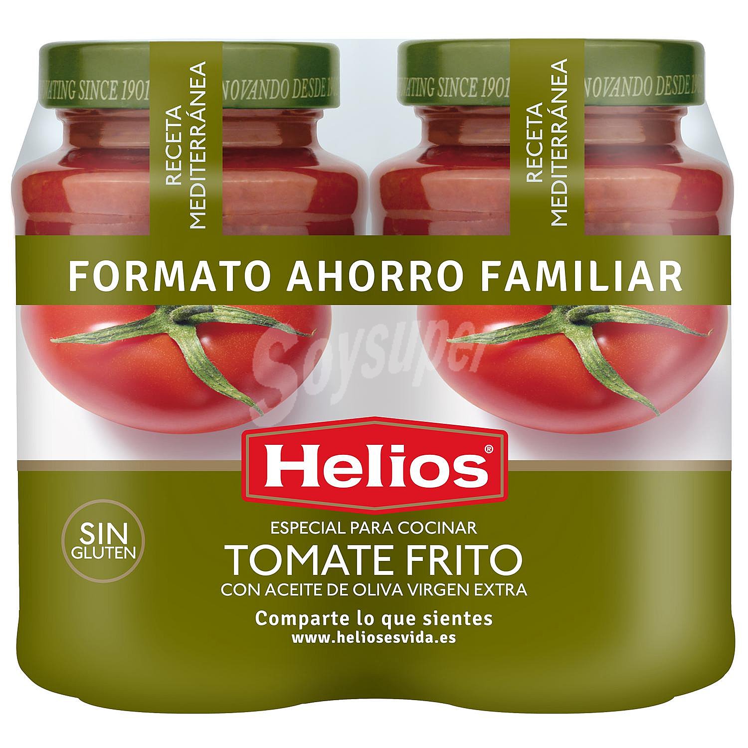 Salsa de tomate con aceite de oliva virgen extra Helios sin gluten