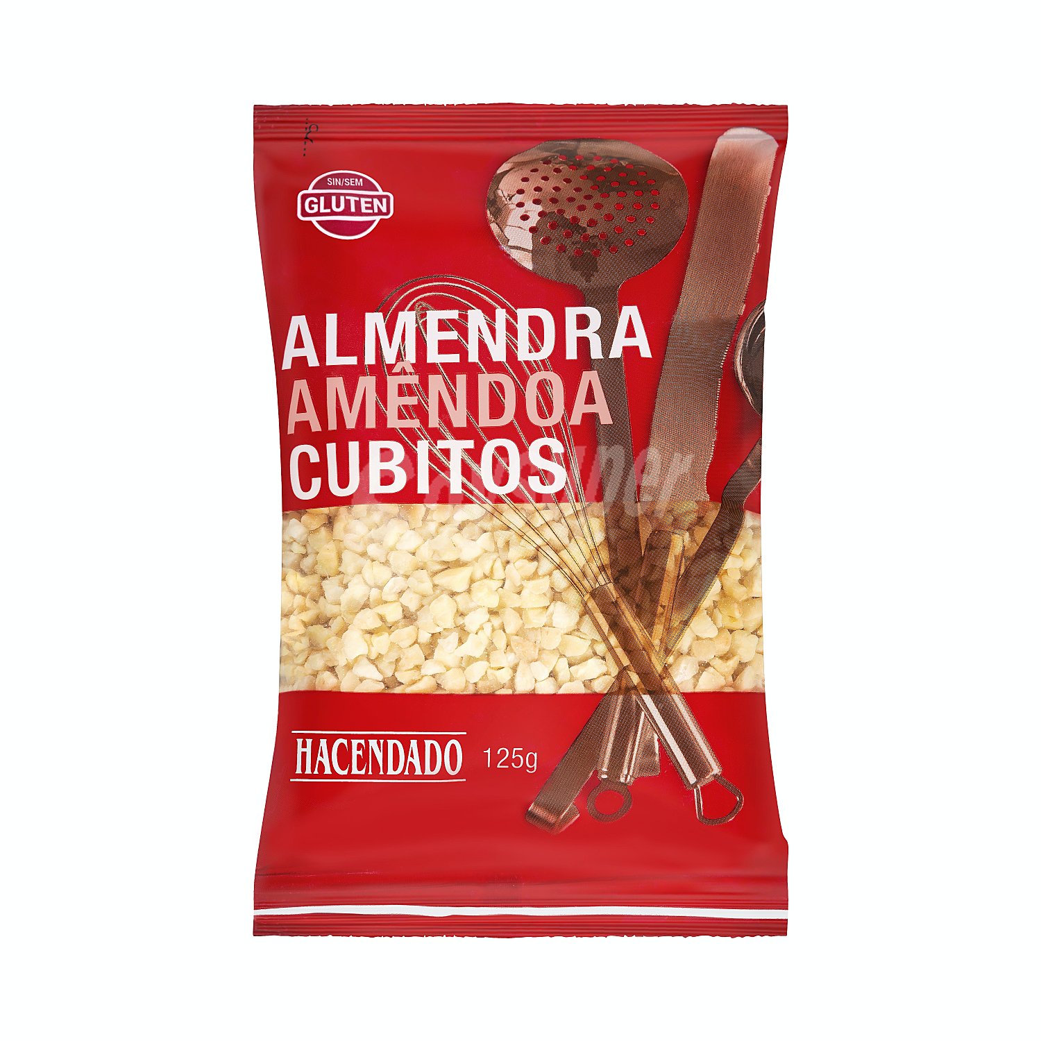 Almendra cruda cubitos