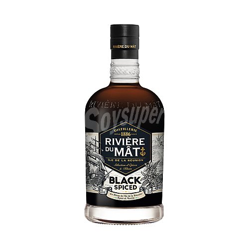 Riviére DU MÂT Ron negro con especias seleccionadas, elaborado en la isla de Reunión riviére DU MÂT Black spiced