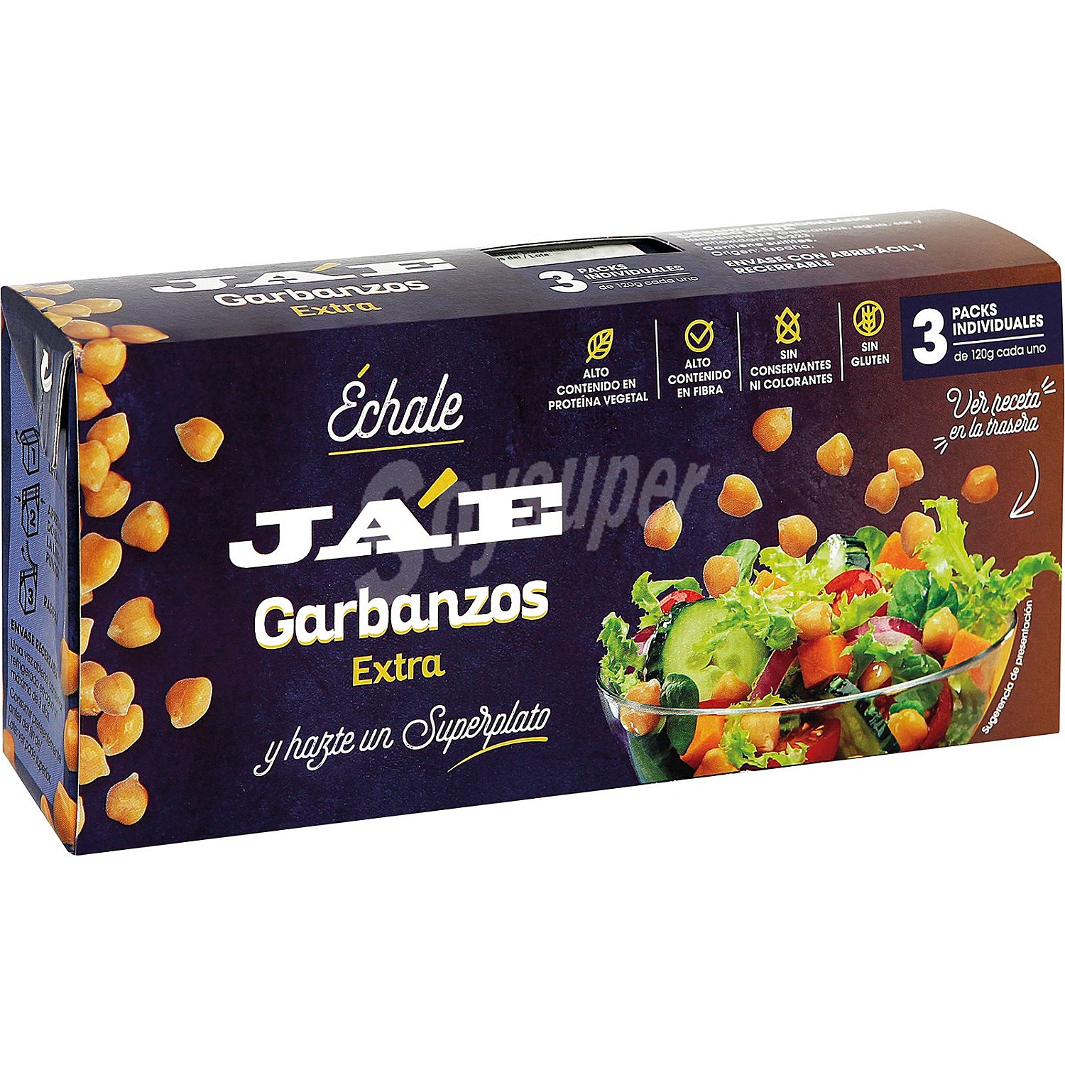 Garbanzos extra sin gluten échale y hazte un superplato neto escurrido