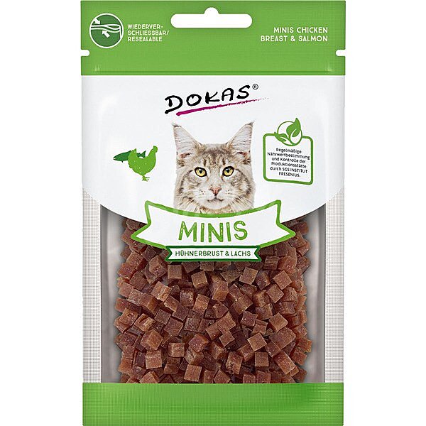 Snack para gatos adultos con pollo y salmón envase 30 G