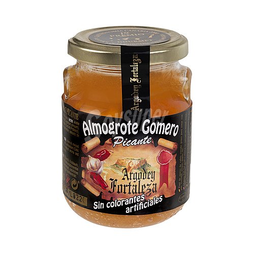 Argodey fortaleza Almogrote gomero picante, elaborado sin gluten ni colorantes artificiales argodey fortaleza