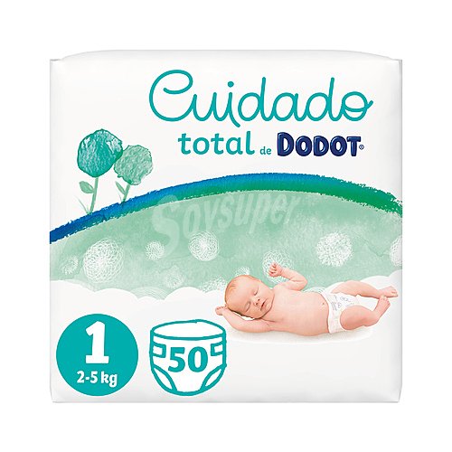 Dodot Pañales talla 1, para niños de 2 a 5 kilogramos dodot Cuidado total