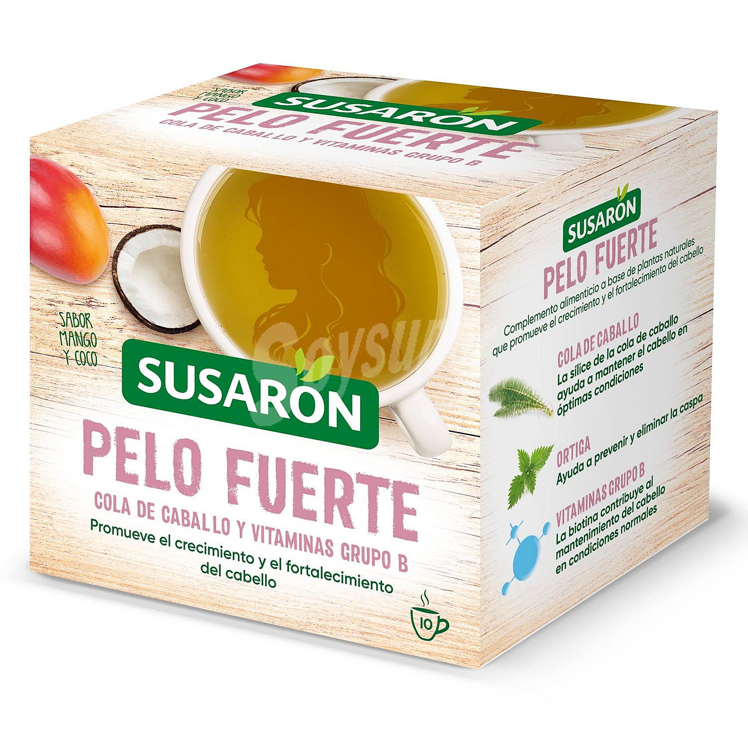 Infusión pelo fuerte sabor mango y coco en bolsitas Susarón