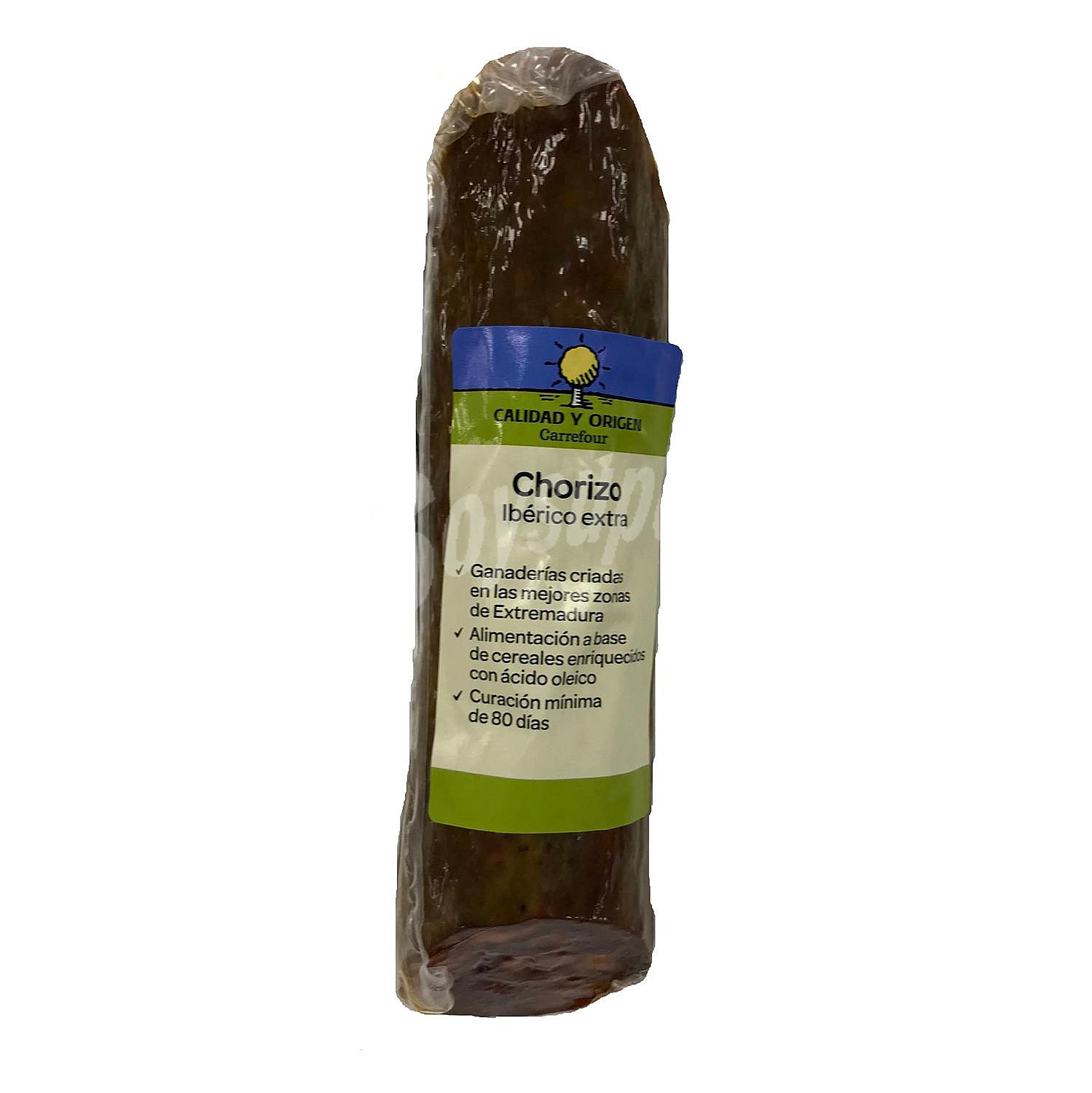 Chorizo ibérico de cebo Carrefour Calidad y Origen 1/3 pieza