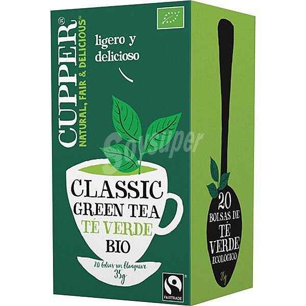 Té verde en bolsitas ecológico Cupper