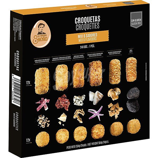 Croquetas mix 6 sabores diferentes sin gluten