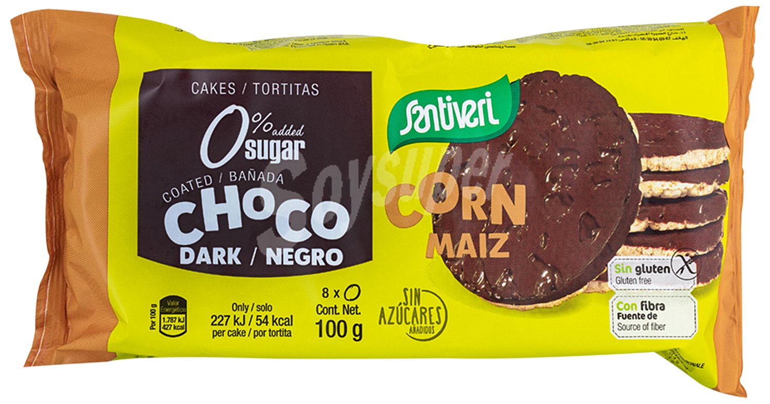 Tortitas de maíz-choco negro 0% azúcar