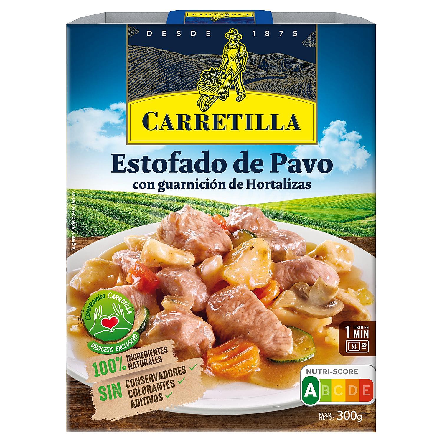 Estofado de pavo con guarnición de hortalizas Carretilla