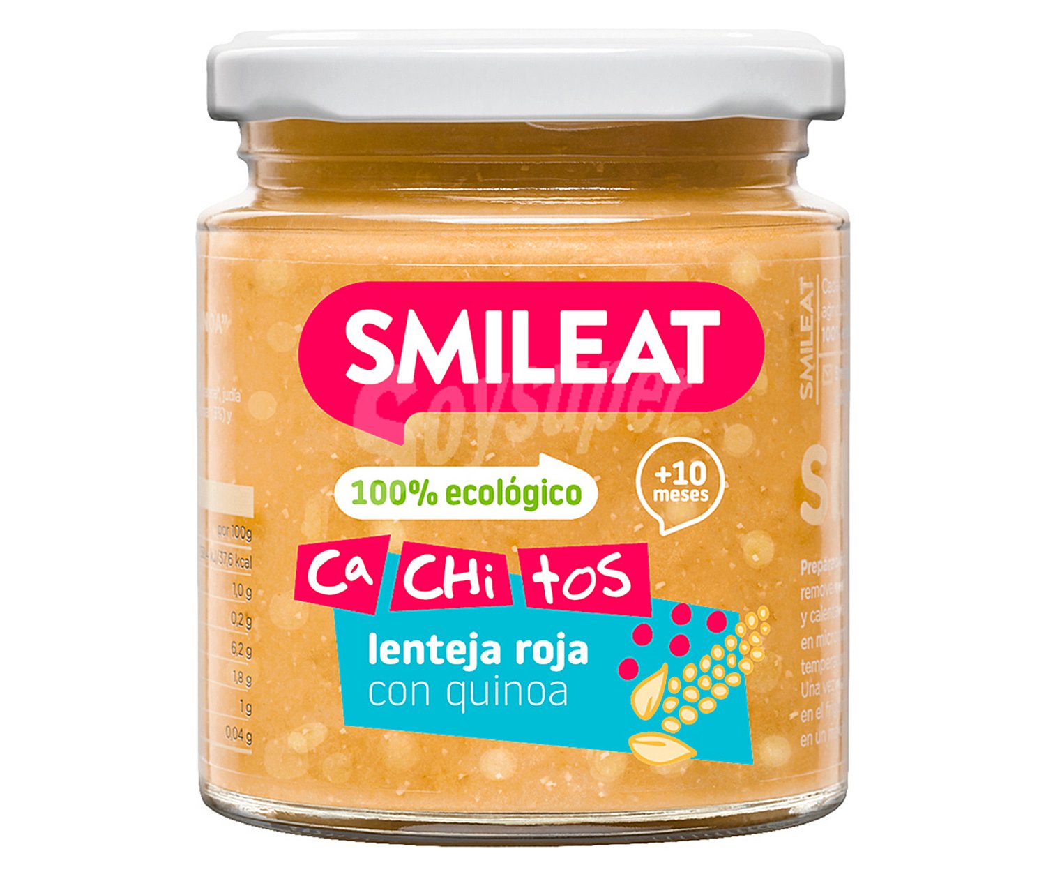 Smileat Tarrito de lenteja roja con quinoa, a partir de 10 meses smileat Cachitos