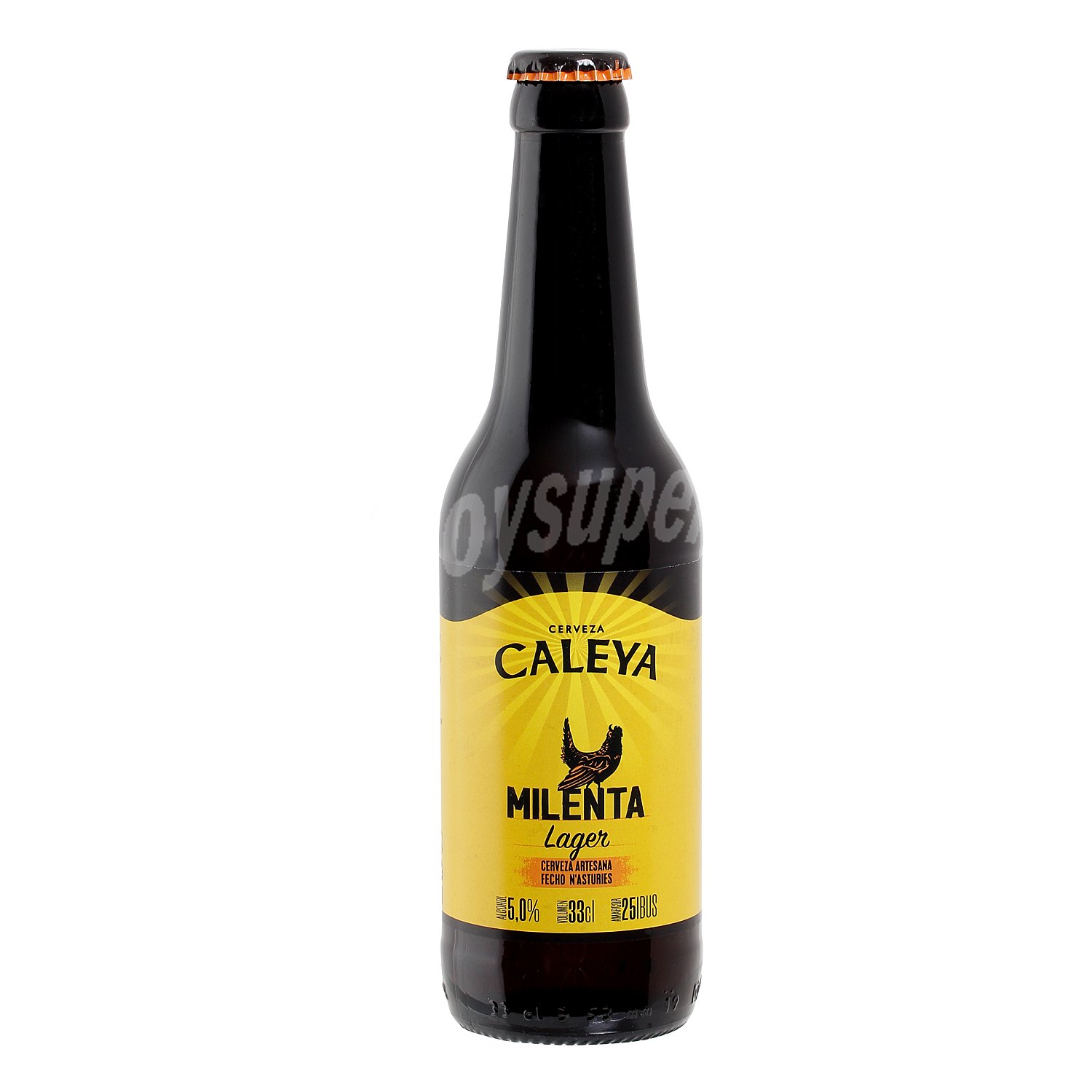 Cerveza lager Milenta botella 33 cl