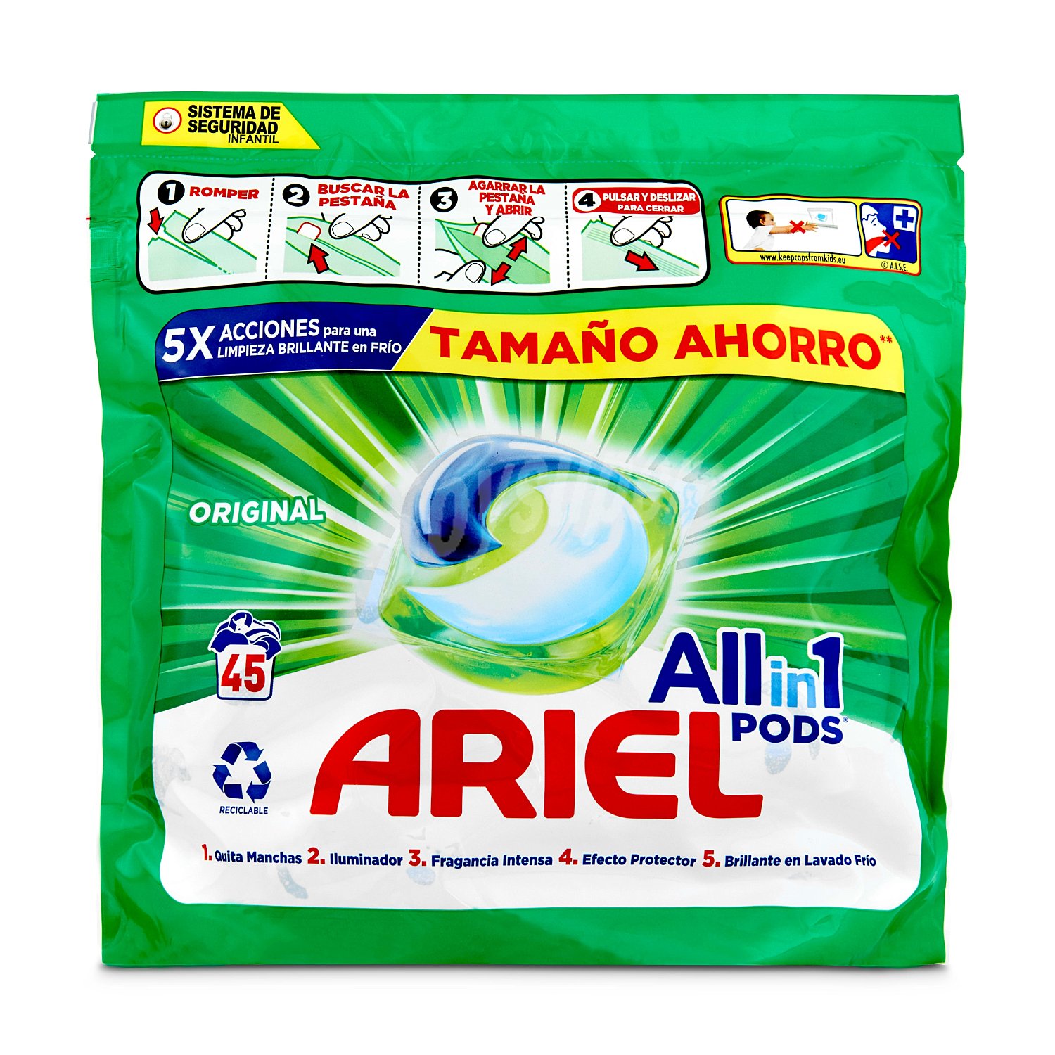 Detergente máquina todo en uno Ariel