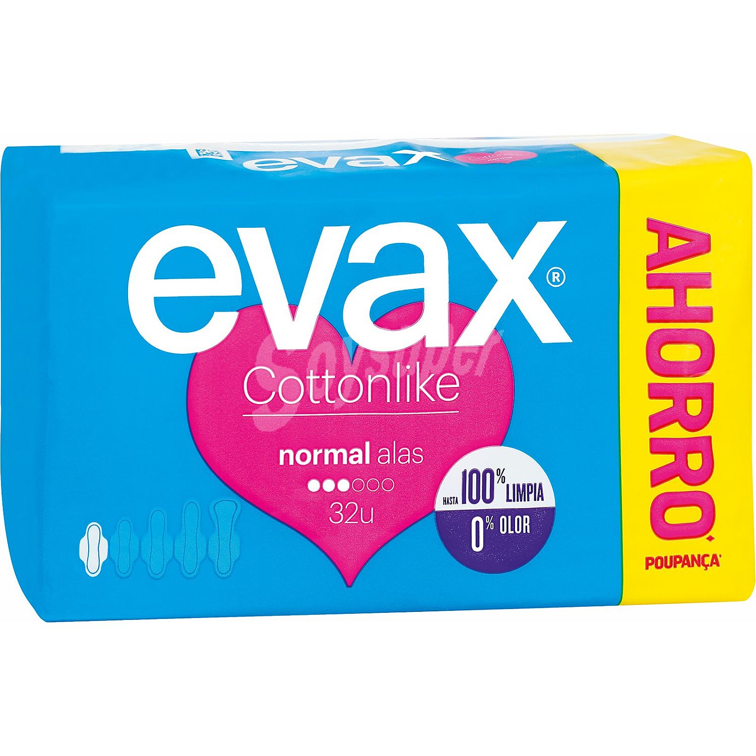 Compresa normal con alas evax cottonline