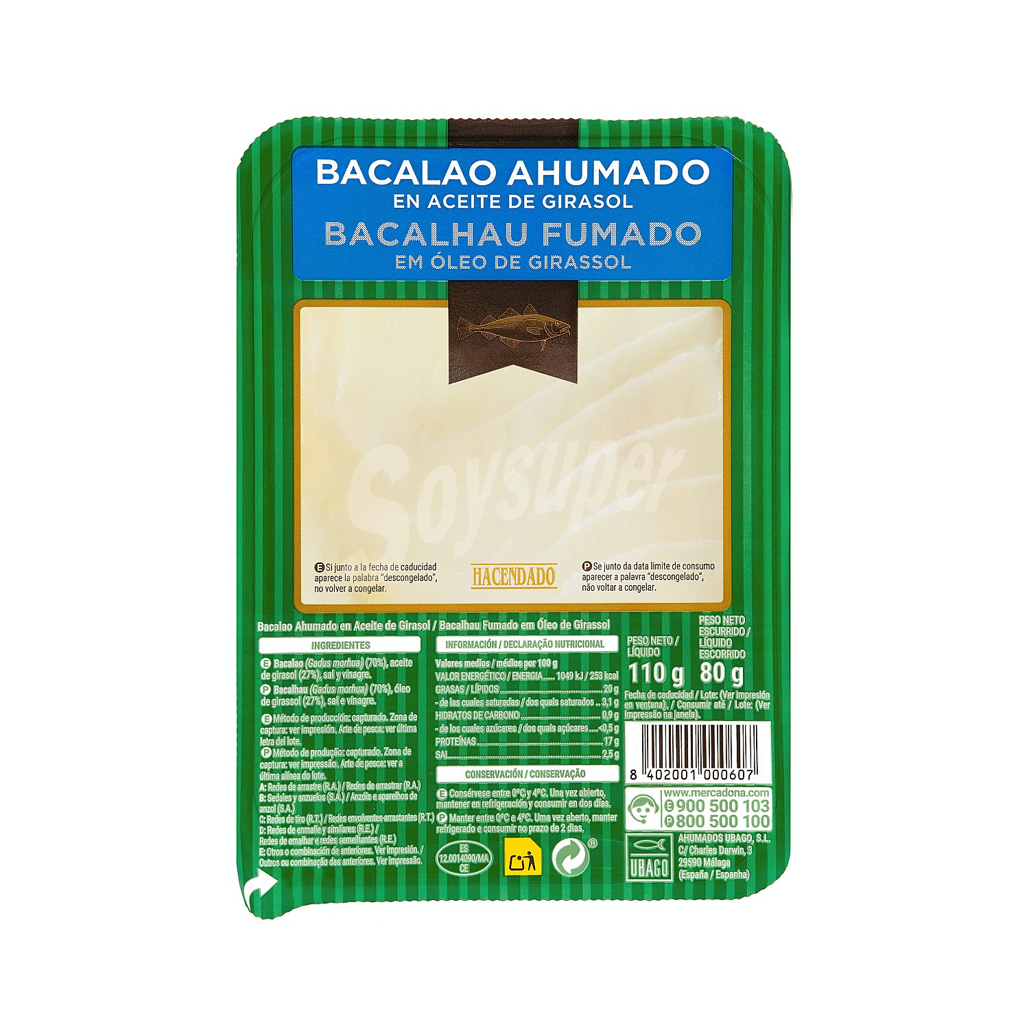 Bacalao ahumado aceite girasol