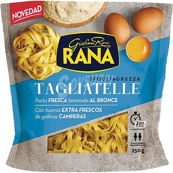 Tagliatelle de pasta fresca, laminada al bronce