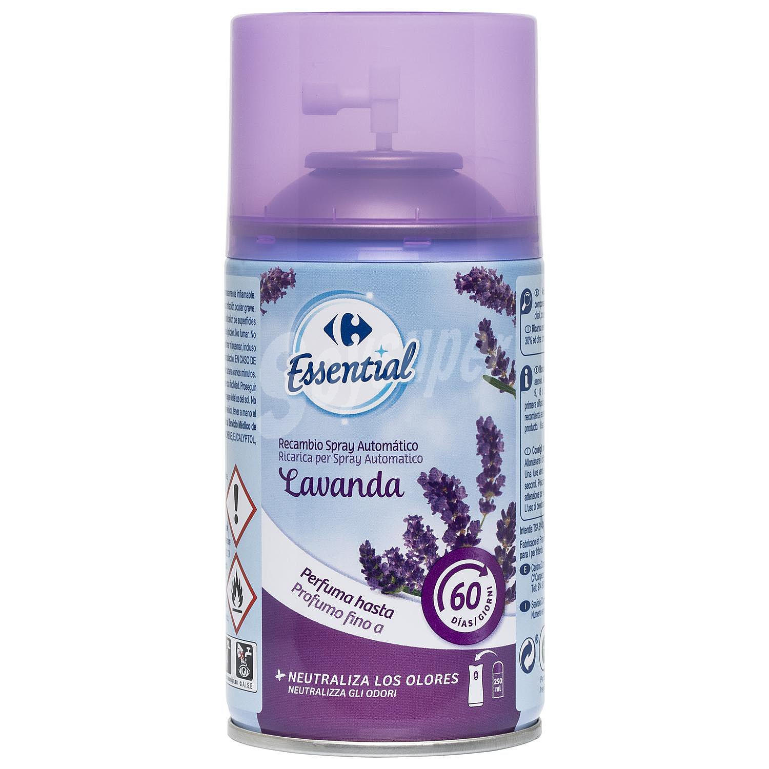 Ambientador automático lavanda recambio Essential Carrefour