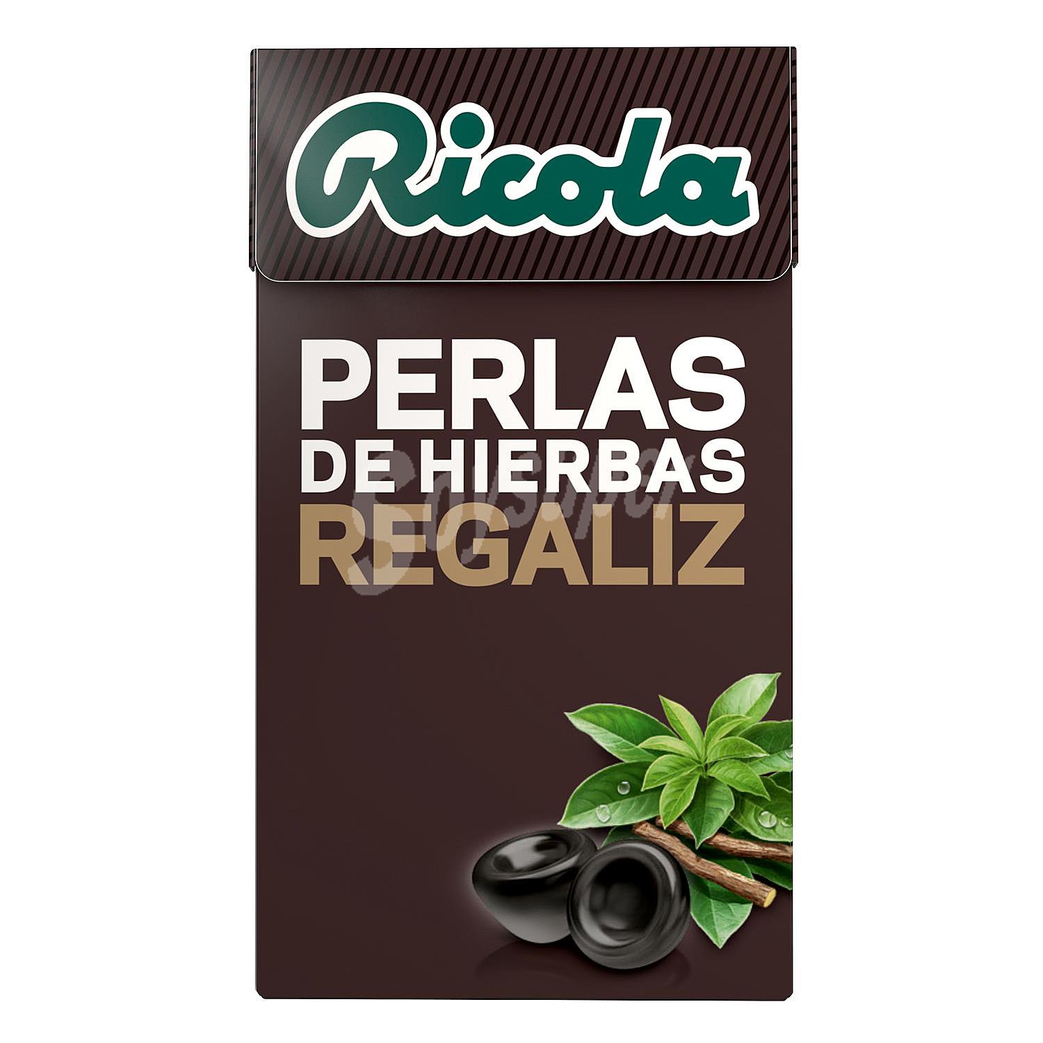 Caramelos de goma perlas de hierbas sabor regaliz sin azúcares sin gluten y sin lactosa