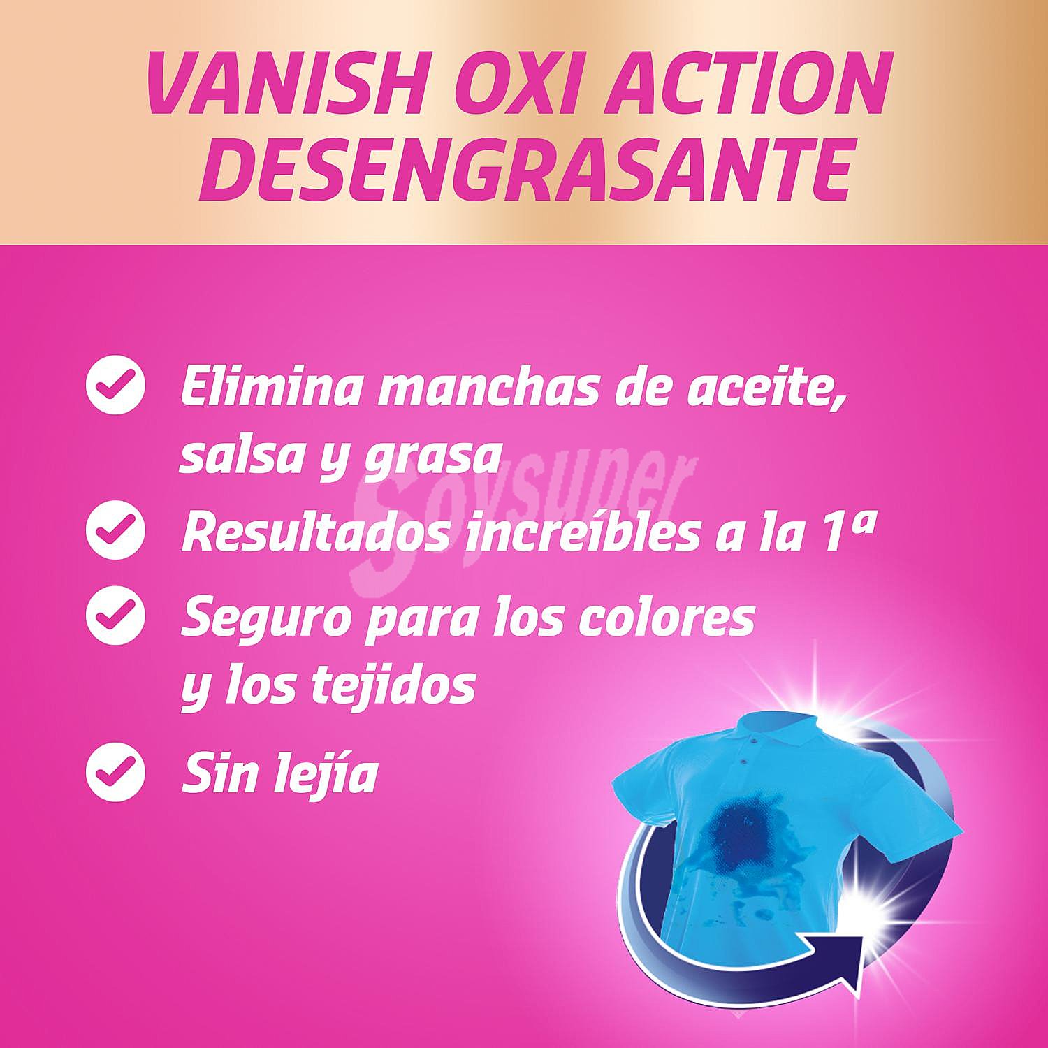 Quitamanchas desengrasante para la ropa pretratante spray Vanish