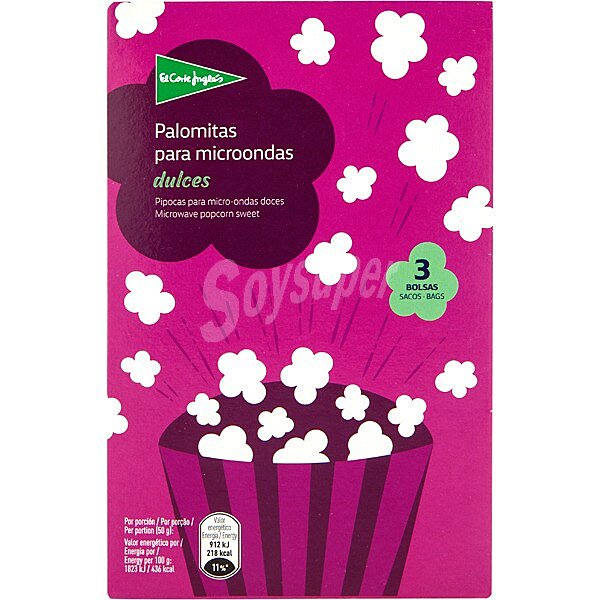 Palomitas para microondas dulces