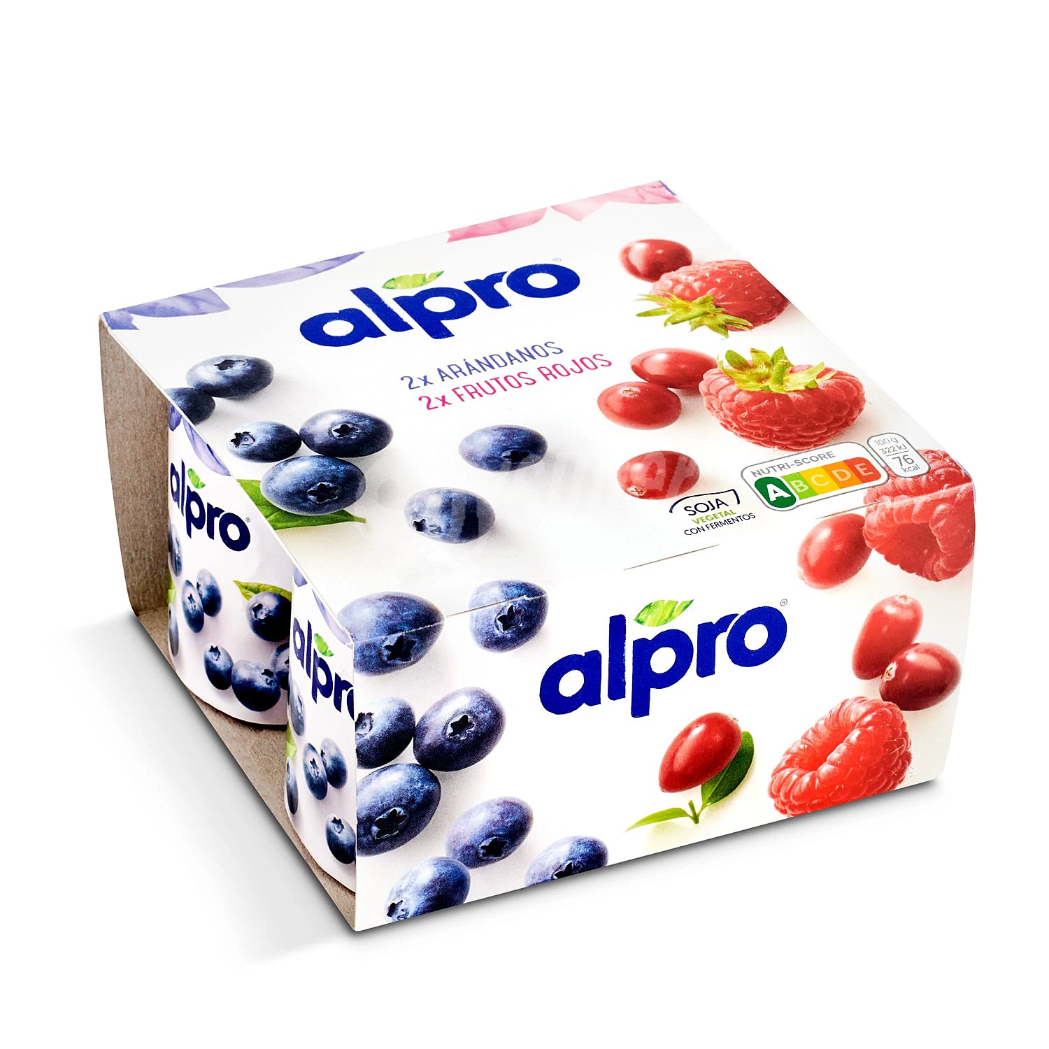 Especialidad de soja fermentada con frutos rojos (2) o arándanos (2) alpro