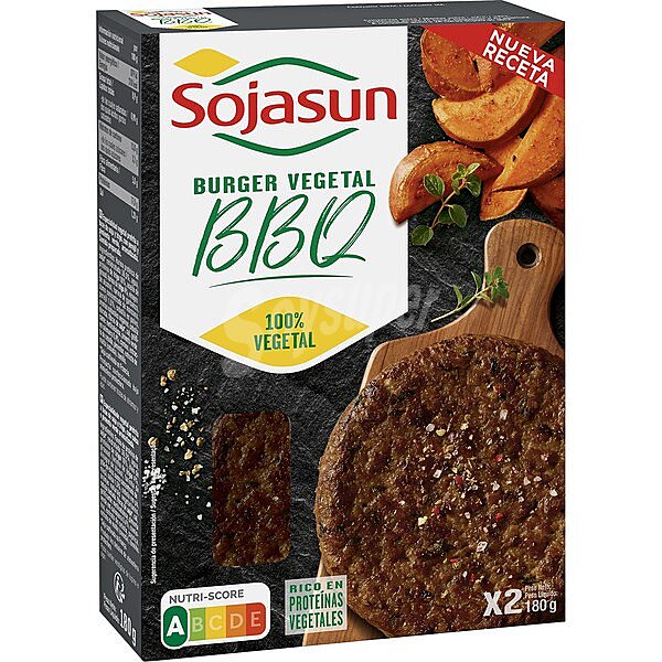 BBQ hamburguesas vegetales de soja y trigo con perejil y pimienta verde pack 2 x 90 g sin lactosa