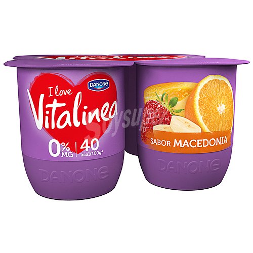 Vitalinea Yogur desnatado 0% materia grasa con sabor a macedonia vitalinea de Danone