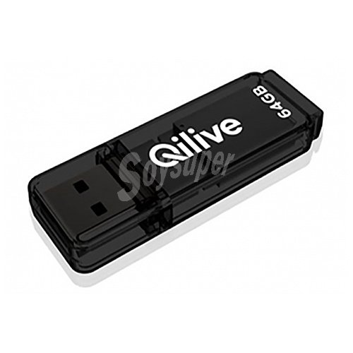 Memoria usb/usb-c 64GB qilive, Usb 3.0, color negro