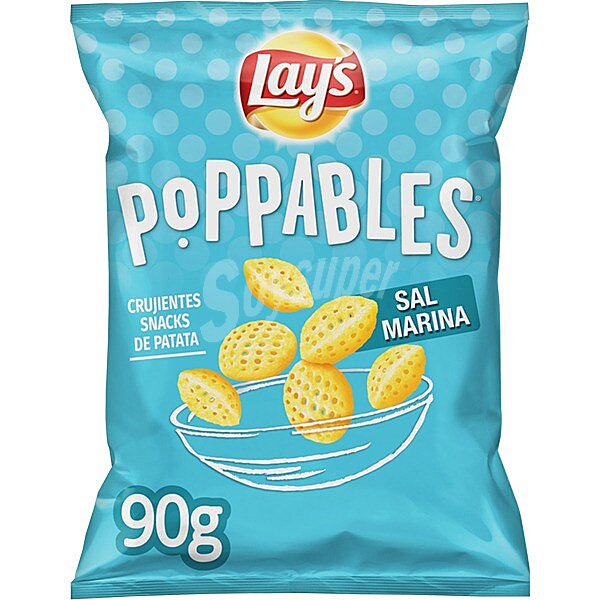 Snacks crujientes de patata con sal marina Poppables