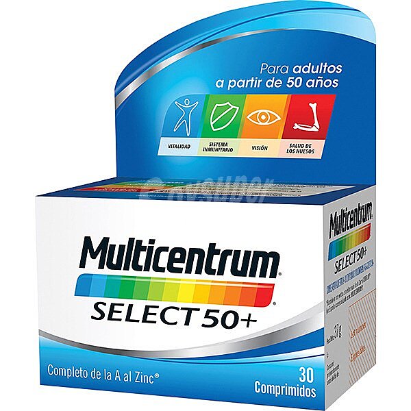 Select 50+ multivitamínico completo para adultos mayores de 50 años