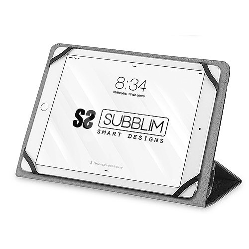 Funda universal para tablet 25,6cm (10,1) subblim Freecam negro, interior ateciopelado, trasera plegable para cámara