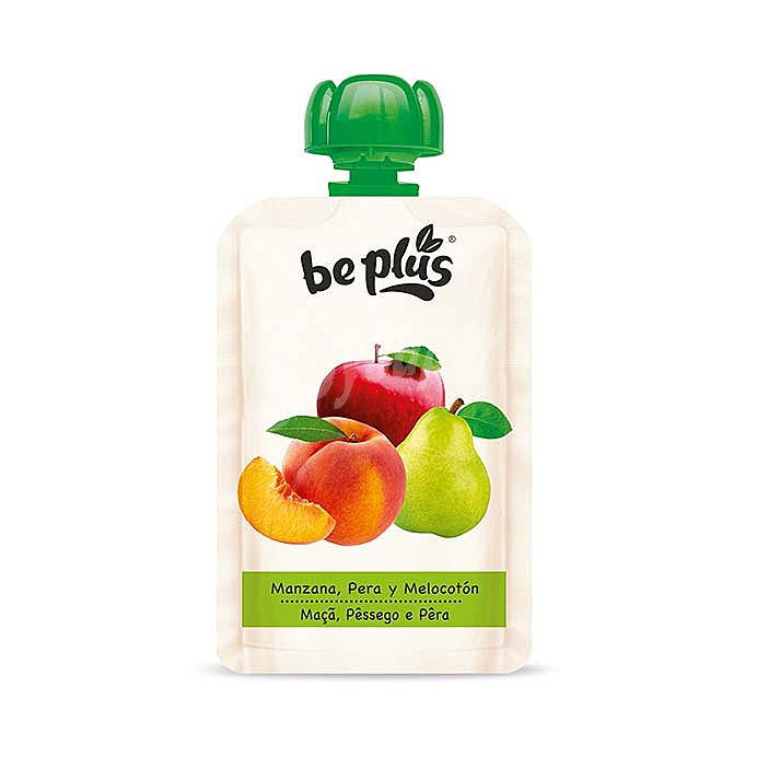 BE plus Bolsita de frutas (manzana, pera y melocotón) a partir de 4 meses BE plus