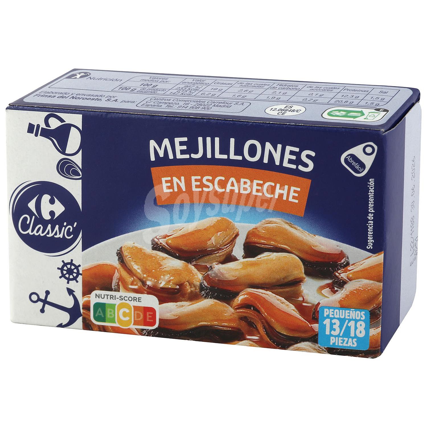 Mejillón en escabeche 13/18 Classic Carrefour