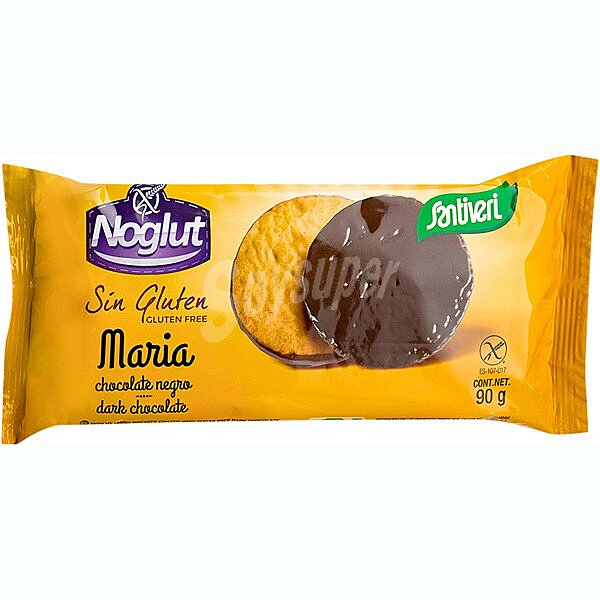 Galletas María bañadas de chocolate negro sin gluten