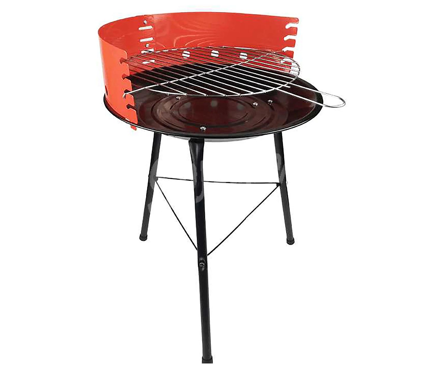 Barbacoa de carbón redonda con diámetro de 36cm., 48x48x52,5cm. tresdogar