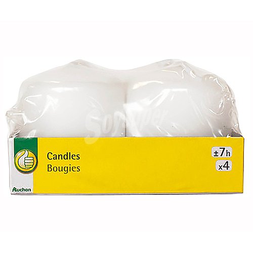 Set de velas de color blanco, , producto económico alcampo