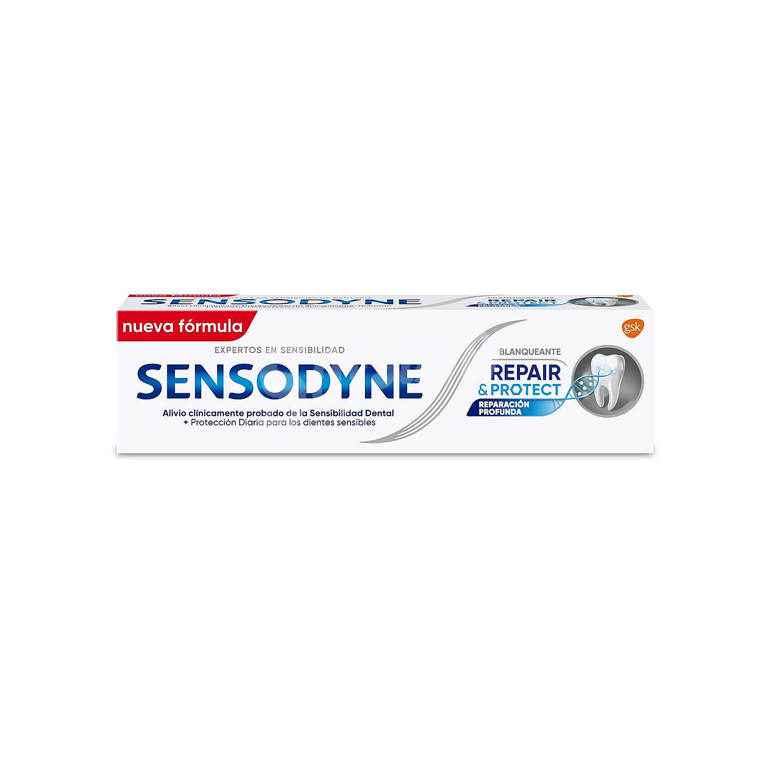 Sensodyne Pasta de dientes con flúor y acción blanqueante, para dientes sensibles sensodyne Repair & protect